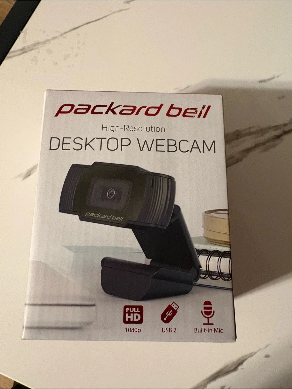 Packard Bell Black Desktop Webcam - Full HD 1080p with Built-in Mic NEW!